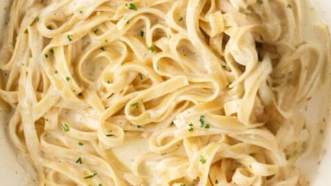 Pasta with Alfredo Sauce.