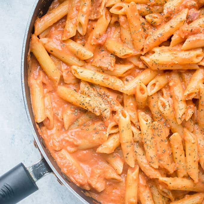 Pasta with Vodka Creme Sauce.