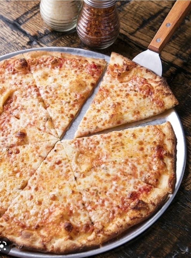 Plain Cheese NY Style Pizza.