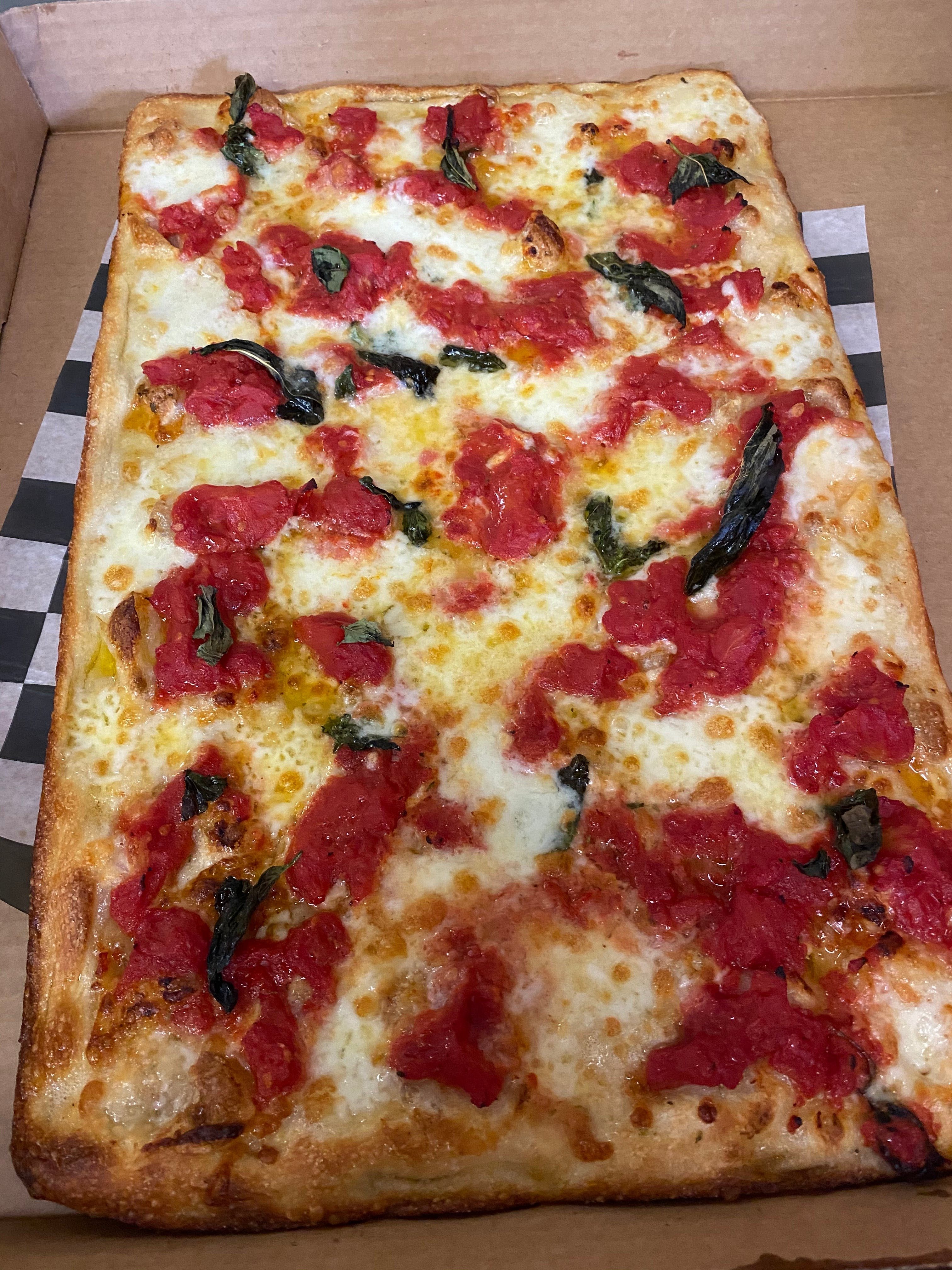 Brooklyn Roman Style Pan Pizza.