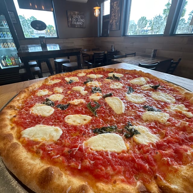 NY Style Margherita Pizza.